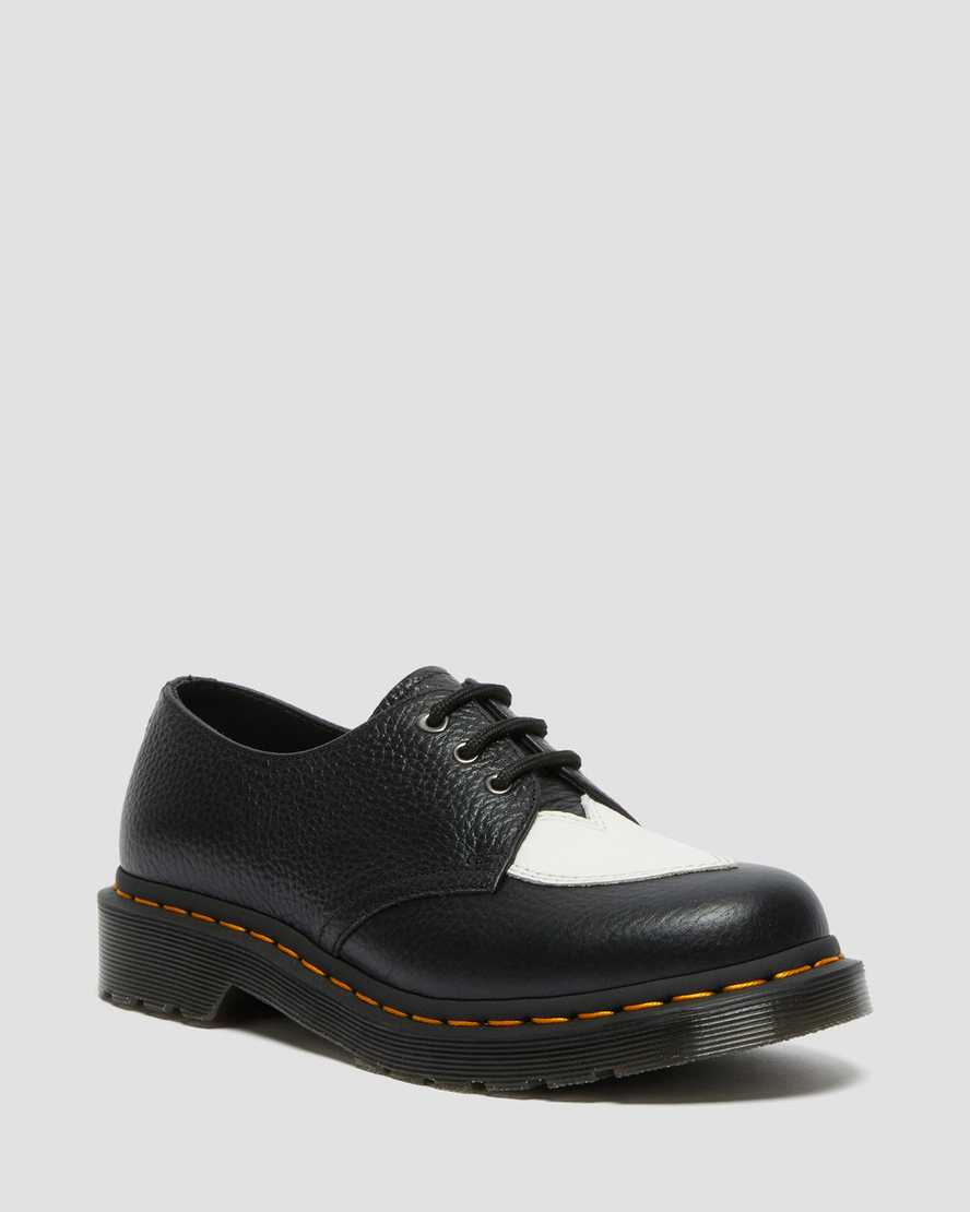 Dr. Martens 1461 Amore Lær Oxford Sko Dame Svart/Hvite [7493CGTVY]